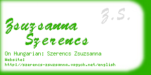 zsuzsanna szerencs business card